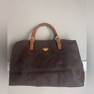 Jump Brown Leather Bag with Gold Accent